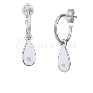 Strieborné náušnice s diamantom TS-EA-0244