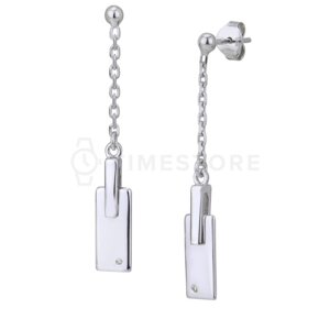 Visiace strieborné náušnice s diamantom TS-EA-0246