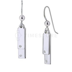 Visiace strieborné náušnice s diamantom TS-EA-0247