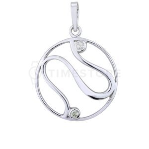 Okrúhly strieborný prívesok s diamantom TS-PE-0015