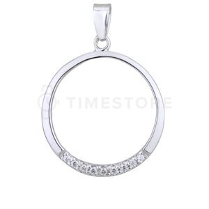 Okrúhly strieborný prívesok s diamantom TS-PE-0016
